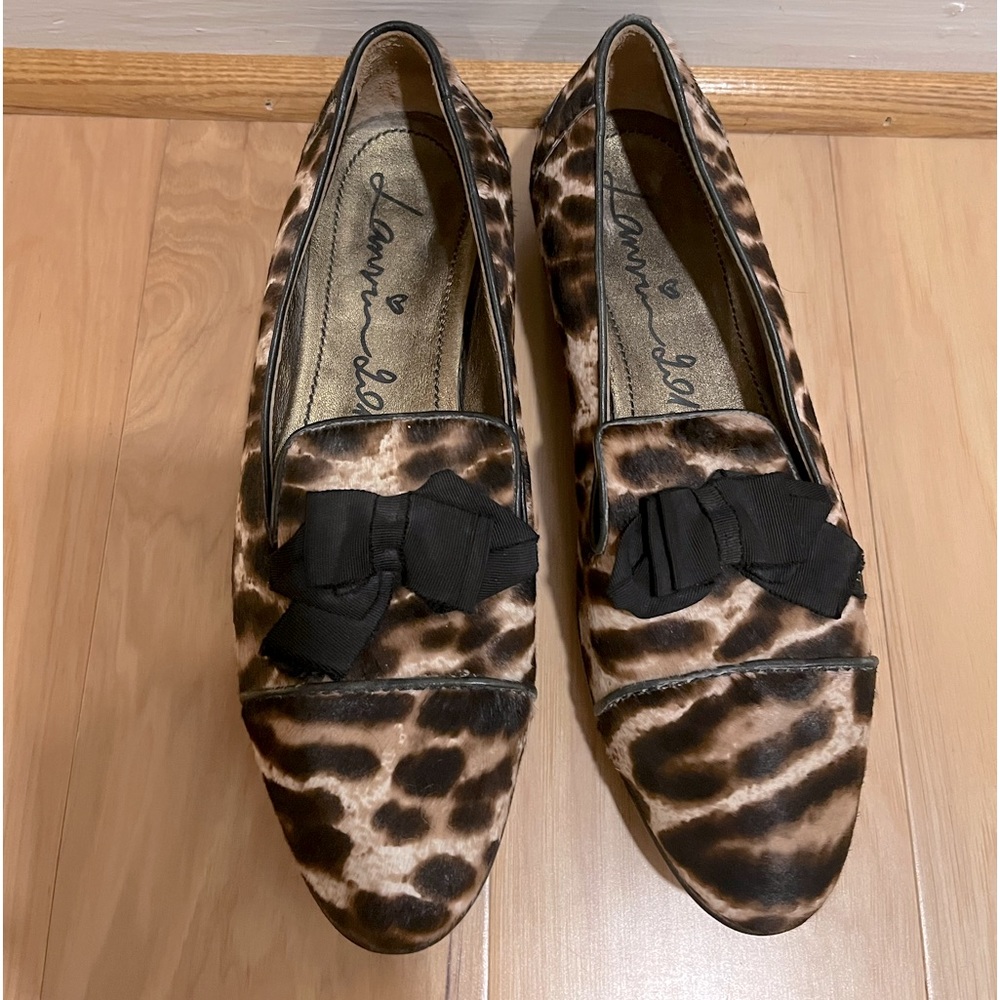 Lanvin Pony Hair Animal Print Loafers